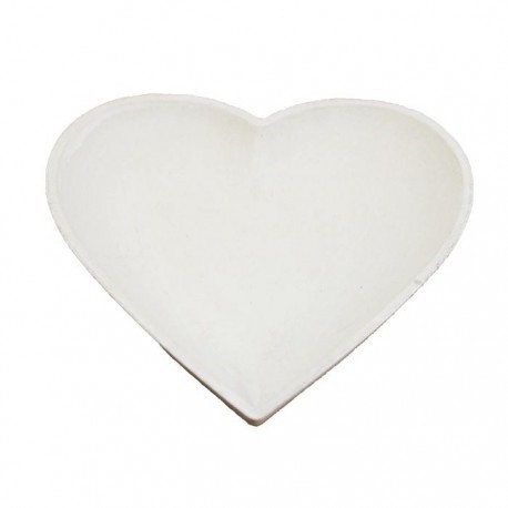 Dřevěný bílý tác tvar srdce 20x20 - Dekorace a domácnost Dekorace Ostatní